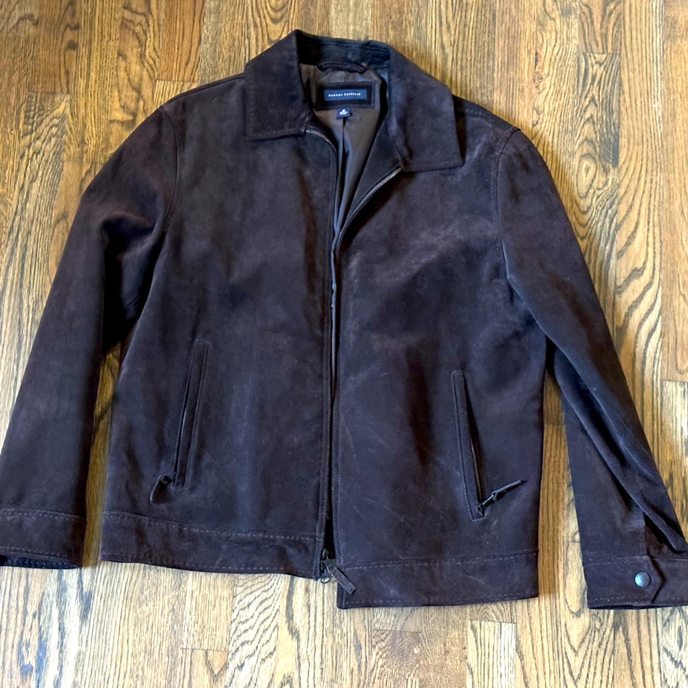 Dark brown Banana Republic men’s suede jacket